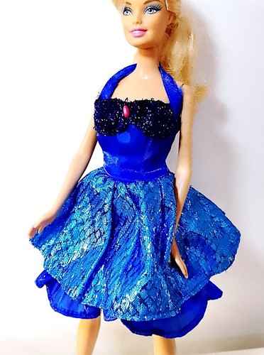 Barbie 90s sparkle blue dress - 90s,