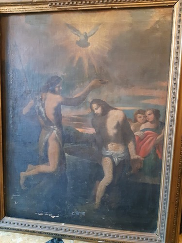 Dipinto antico battesimo - battesimo, di