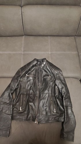 Men genuine black - black, leather